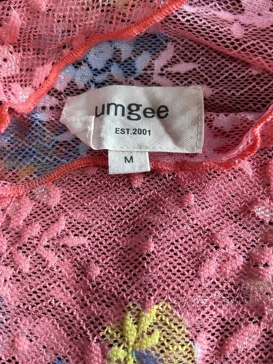 Umgee Coral Floral Lace Mock Neck Long Sleeve Top-Medium-NWOT - Picture 6 of 10